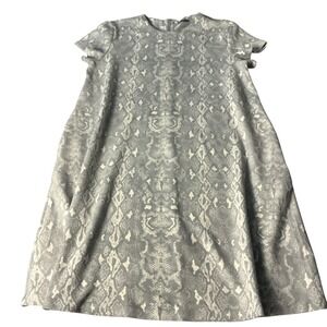 J.McLaughlin XL Gray Snakeskin Print Short Sleeve Casual Dress